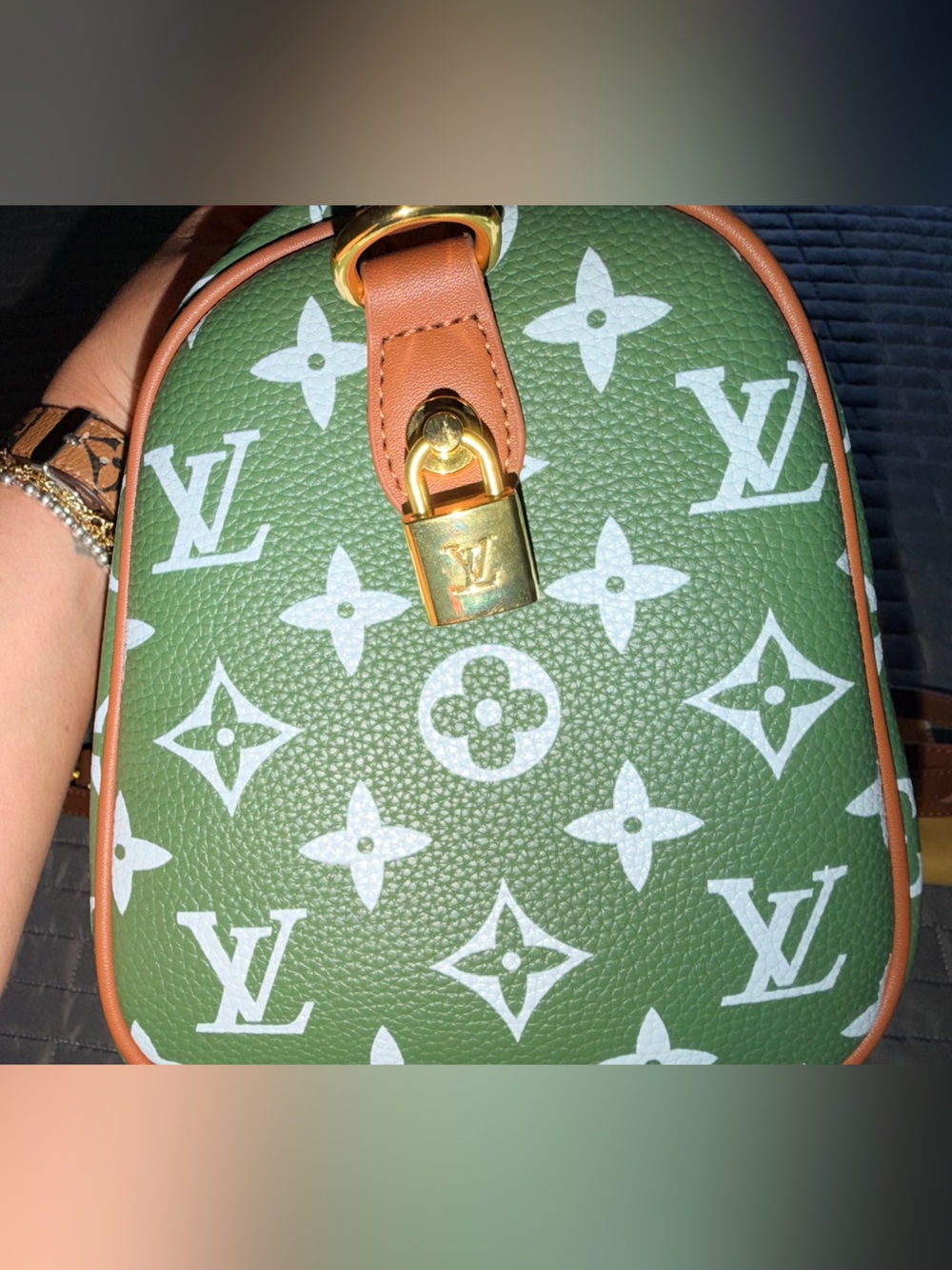 Green Monogram Satchel - Picture 8 of 9
